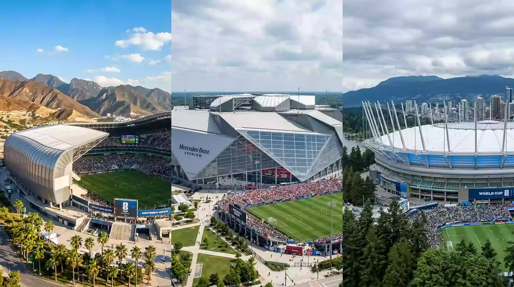 Overzicht van moderne WK-stadions in Noord-Amerika met verschillende klimaatomstandigheden